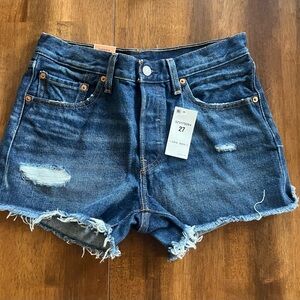NWT Wrangler Denim Blue Women's Distressed Shorts Size 27